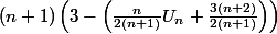 (n+1)\left(3-\left(\frac{n}{2(n+1)} U_{n}+\frac{3(n+2)}{2(n+1)}\right)\right)